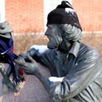 Jim Henson and Kermit Statue in the Memorial Garden